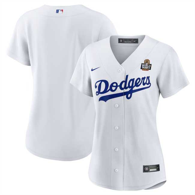 Womens Los Angeles Dodgers Blank White 2024 World Series Cool Base Stitched Jersey(Run Small) Dzhi